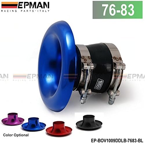 EPMAN JDM Giriş 3.3 83mm Evrensel Alüminyum Emme Giriş Hızı Yığını + Kelepçeleri + Silikon Hortum (Mavi)