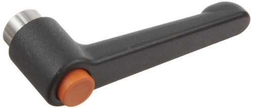 Die Cast Çinko Metrik Düz Ayarlanabilir Kolu ile Turuncu Push Button, S / S Dişli Delik, 45mm Uzunluk, 22mm Yükseklik, M4 x