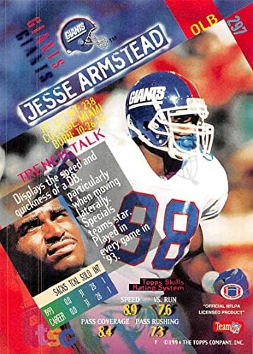 1994 Stadyum Kulübü Süper Takımlar Süper Kase Futbol 297 Jessie Armstead Topps'den Resmi NFL Ticaret Kartı