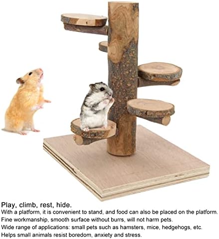 Zerodis Ahşap Hamster Tırmanma Oyuncaklar, doğal Ahşap Küçük Hayvanlar Aktivite Oyun Alanı 5. 9X5. 9X7. 5 in için Hamster Sıçanlar,