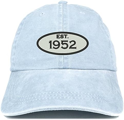 Trendy Giyim Mağazası Kuruldu 1952 İşlemeli 70. Doğum Günü Hediyesi Pigment Boyalı Yıkanmış Pamuklu Kap