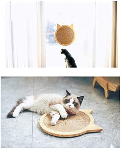 RUİXFLR Sisal kedi tırmığı Kurulu ile Güçlü Enayi, kedi Kafa Şekli Tırmalama Pedleri Mobilya Korumak, Kahverengi, B