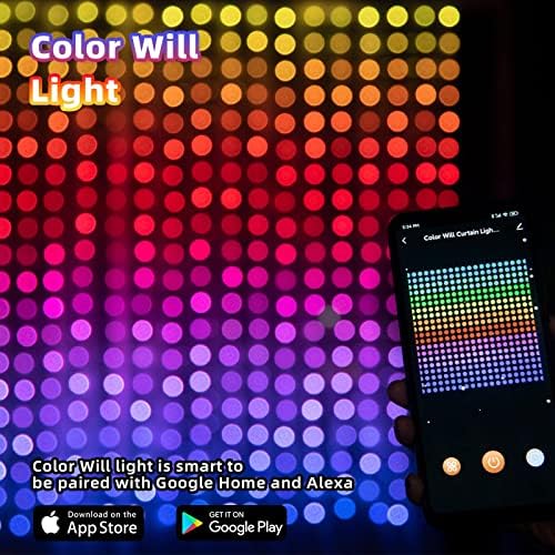 Vanthylit 400LT pencere perde dize ışıkları renk değiştirme peri ışıkları akıllı App kontrollü LED RGB dize ışıkları noel düğün