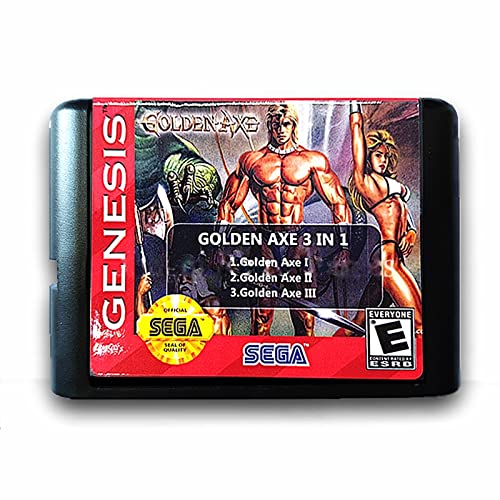 Lksya Altın Balta 3-in-1 Kartuş Kaydetme Fonksiyonu ile, 16 Bit, Sega için, Genesis MegaDrive, Oyun Konsolu, İngilizce Dil