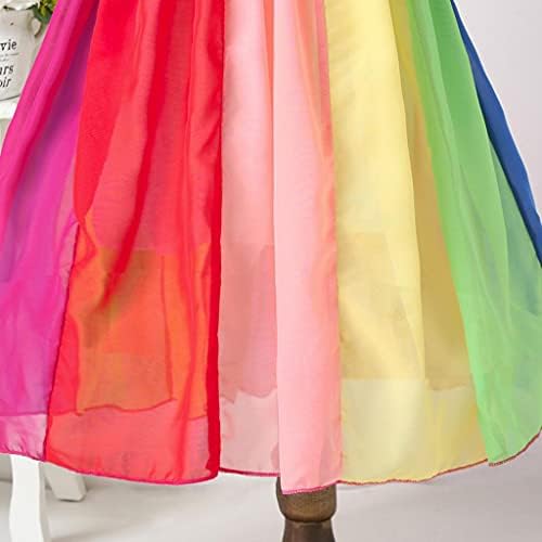 Çocuk Kız Gökkuşağı Splice Prenses Pageant Elbise Doğum Günü Partisi Elbiseleri Etek, Sevimli Doğum Günü Playwear Elbise