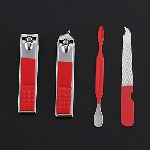 UXZDX Kırmızı 7-Piece Tırnak Aracı Set, Tırnak Makası, Tırnak Makası, Güzellik Manikür Bıçak, Tırnak Makası