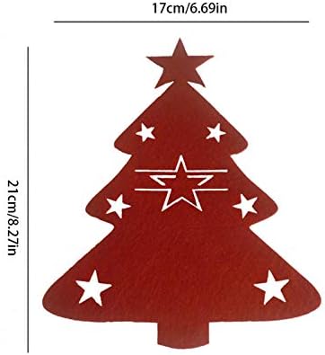 4 ADET Noel Sofra Tutucu Kırmızı, Benzersiz Zarif Noel Ağacı Noel Gümüş Tutucu, Çatal ve Çatal Organizatör Noel Dekorasyon