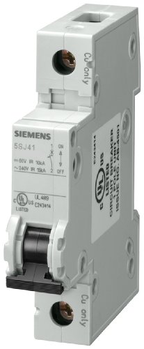 Siemens 5SJ41608HG40 Minyatür Devre Kesici, UL 489 Anma, 1 Kutuplu Kesici, Maksimum 60 Amper, Açma Karakteristiği D, DIN Raya