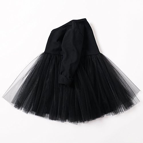 Bebek Kız Siyah Elbise Tutu Uzun Kollu Fırfır Tül 6-48 m