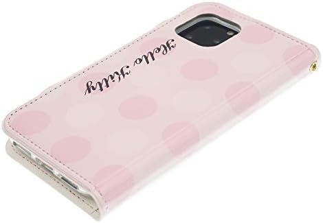ıPhone 12 Pro Max Kılıf ile uyumlu (6.7 inç) Günlüğü Cüzdan Çevir Ayna Kapağı-Yüz Düğmesi Hello Kitty Bebek Pembe